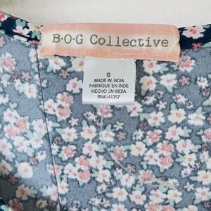BOG Collective Floral Midi Dress - Blue and Pink